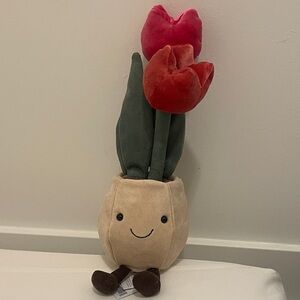 Jellycat Plush Tulip Pot - Pink and Green